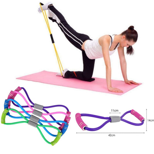 Yoga Gum Resistance Band – 8‑Word Chest Expander Rope for Fitness & Muscle Training