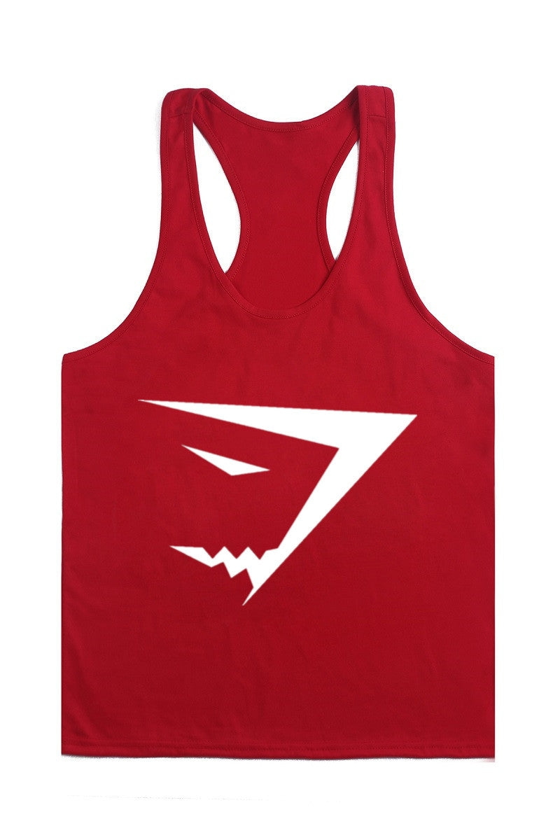 Men’s Racerback Gym Tank – Cotton Blend Scoop Collar