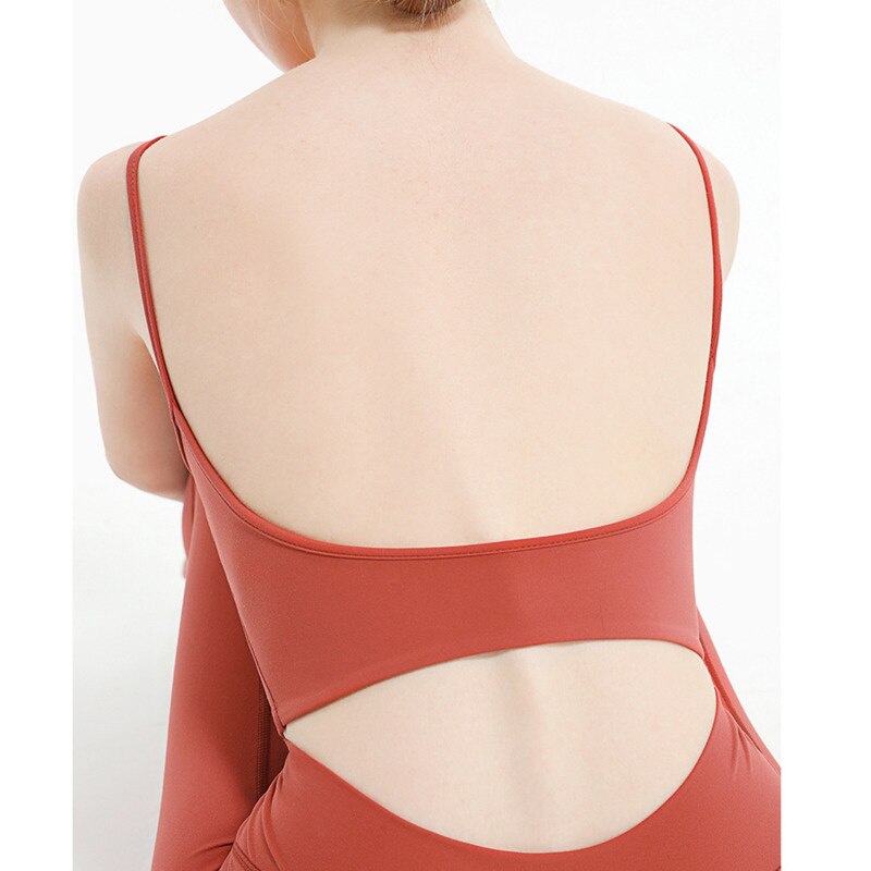 U Back Sport Underwear Push-up High Support Yoga Bra Gym Elastic Beautiful Workout Crop Top Women Thin Shoulder Strap