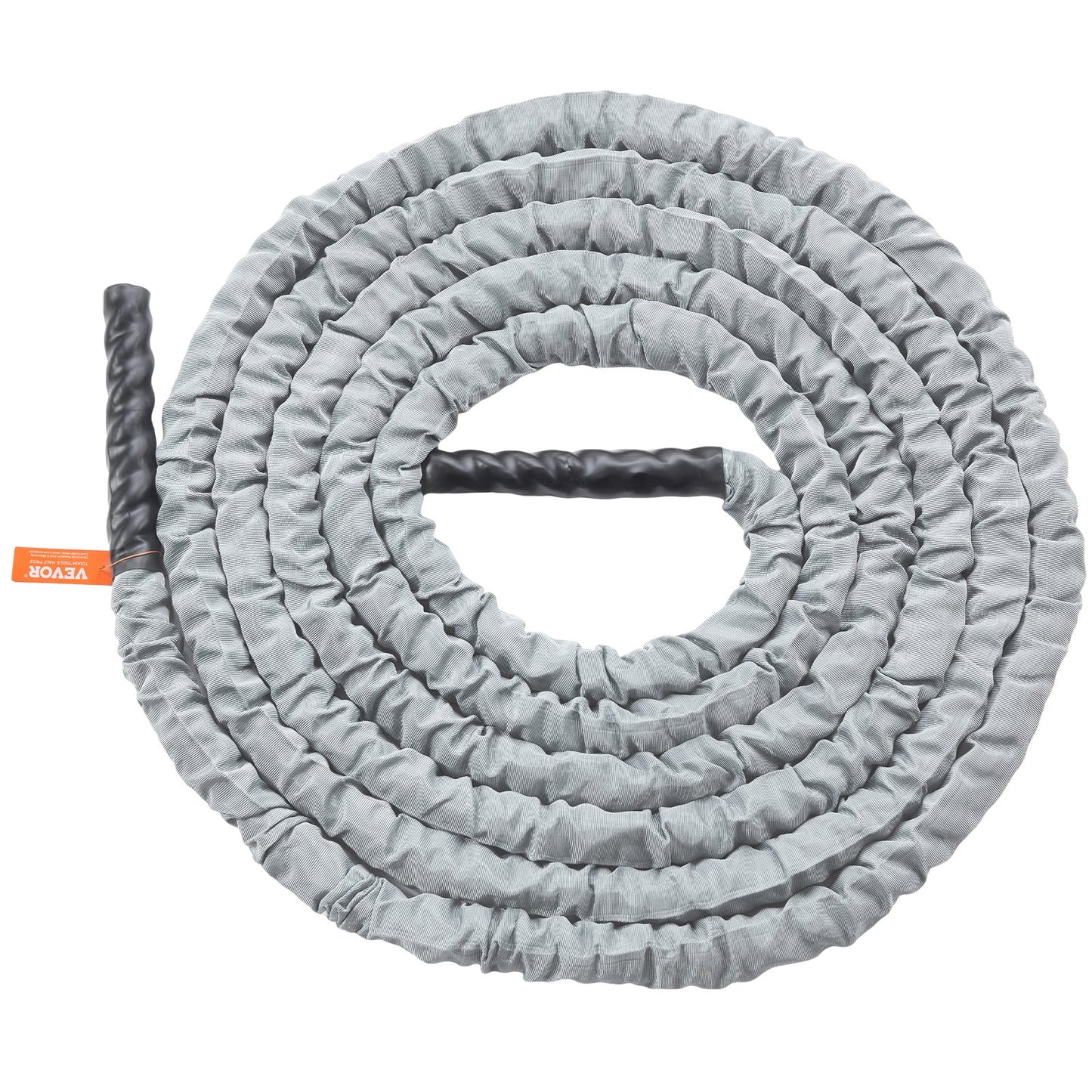 30ft Heavy-Duty Polyester Battle Rope with Anchor Kit – Gray
