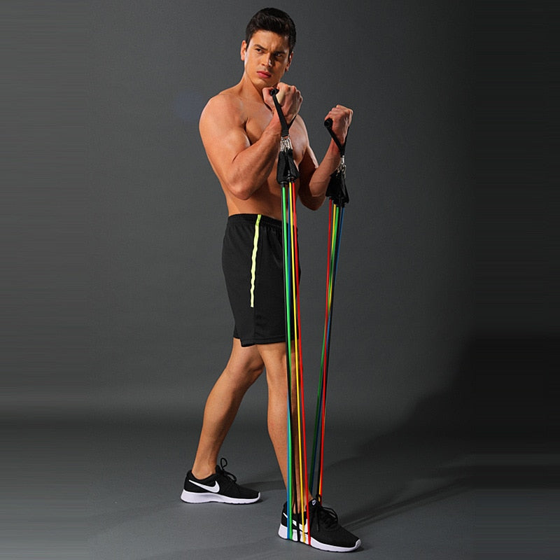 17-Piece Resistance Band Set – 150 lbs Chest Expander