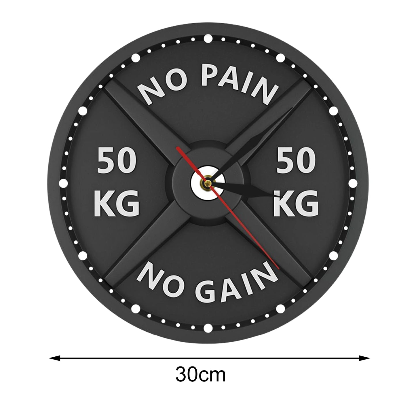 3D Barbell Gym Wall Clock – Silent Quartz Design