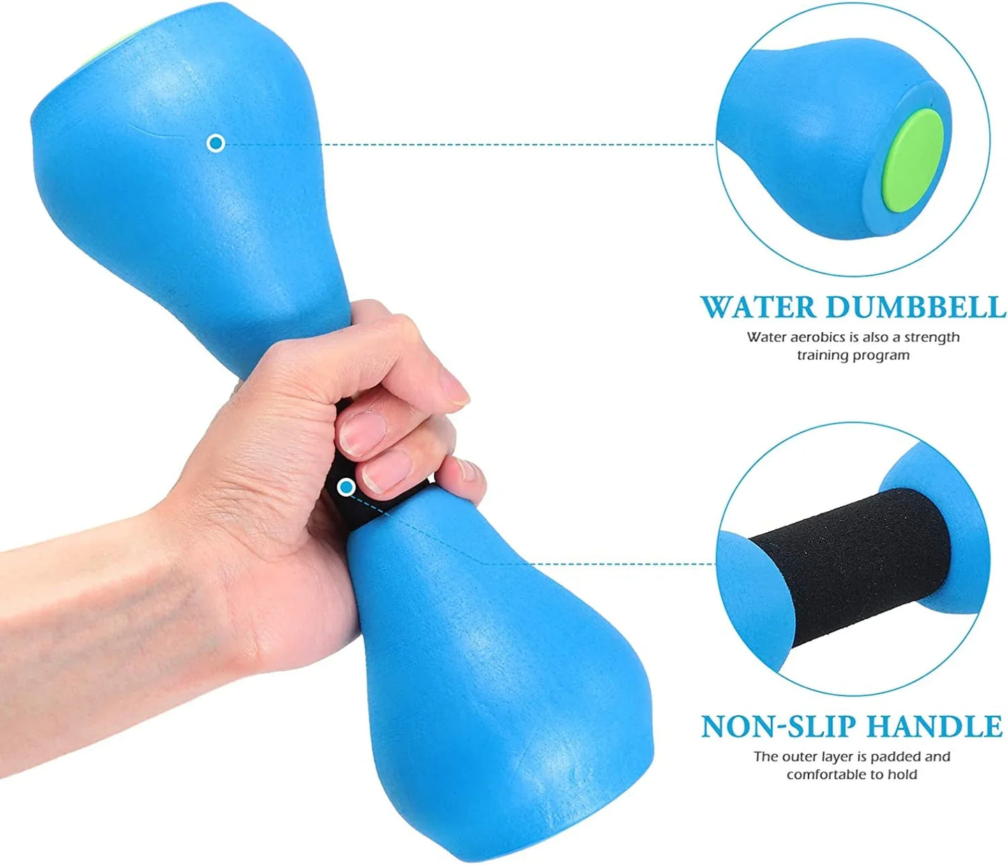 Water Dumbbells – EVA Foam Aquatic Fitness Equipment (27.5 cm))