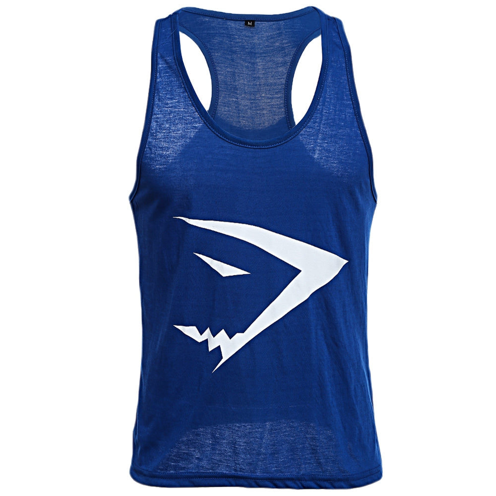 Men’s Racerback Gym Tank – Cotton Blend Scoop Collar