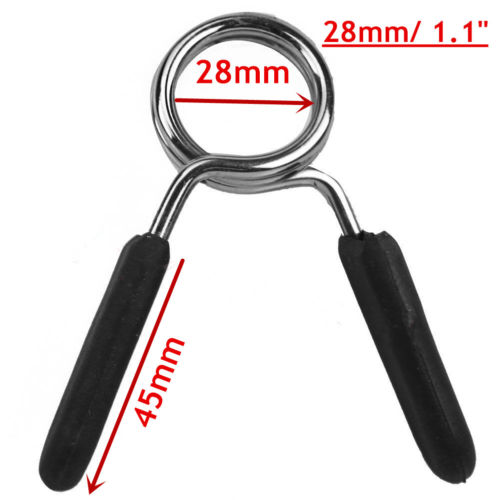 28mm Barbell Spring Clips – 2pcs Weight Lock Collars