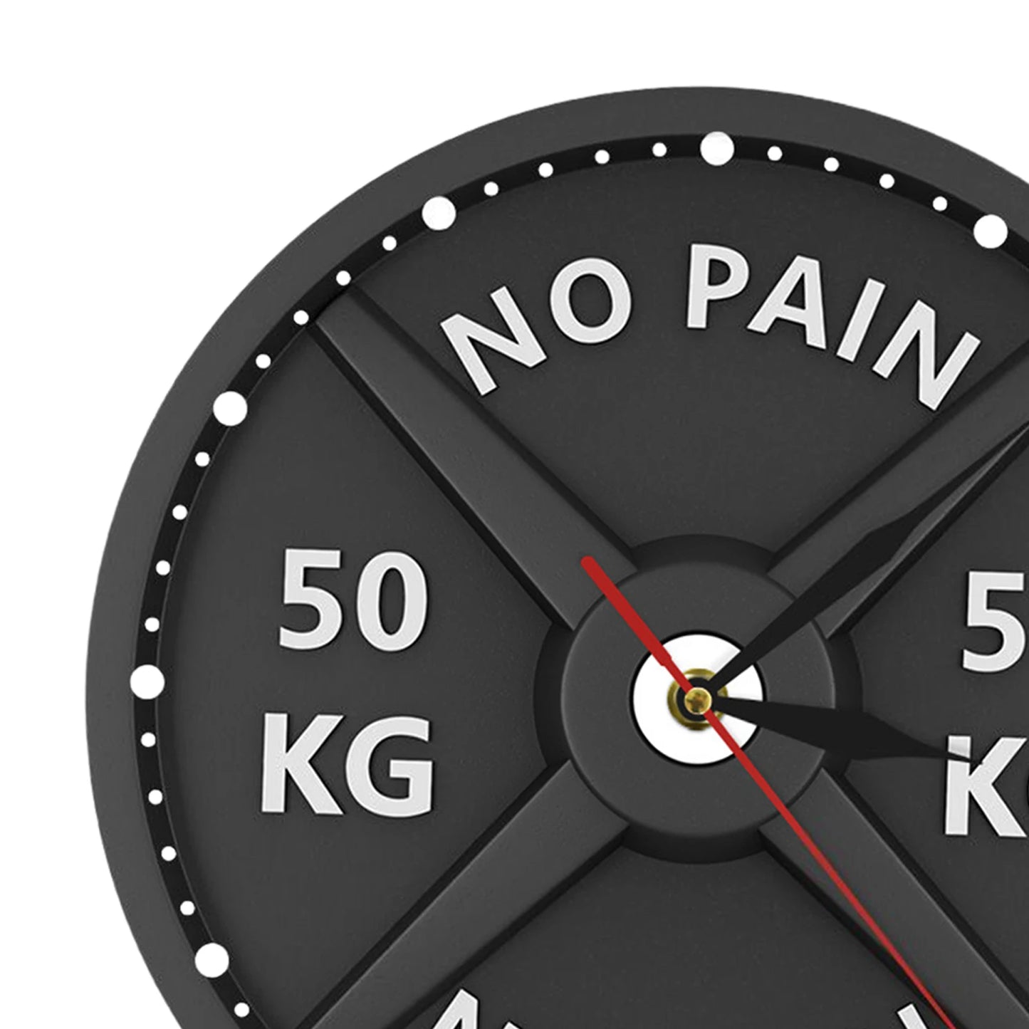 3D Barbell Gym Wall Clock – Silent Quartz Design