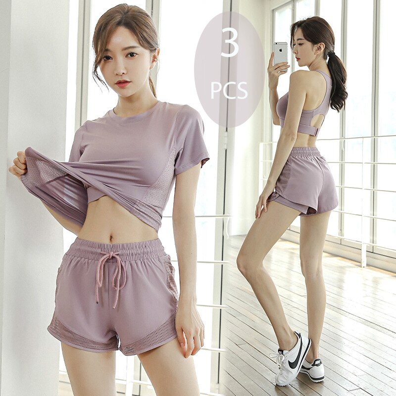 Women's 3-Piece Yoga & Gym Set – Polyester