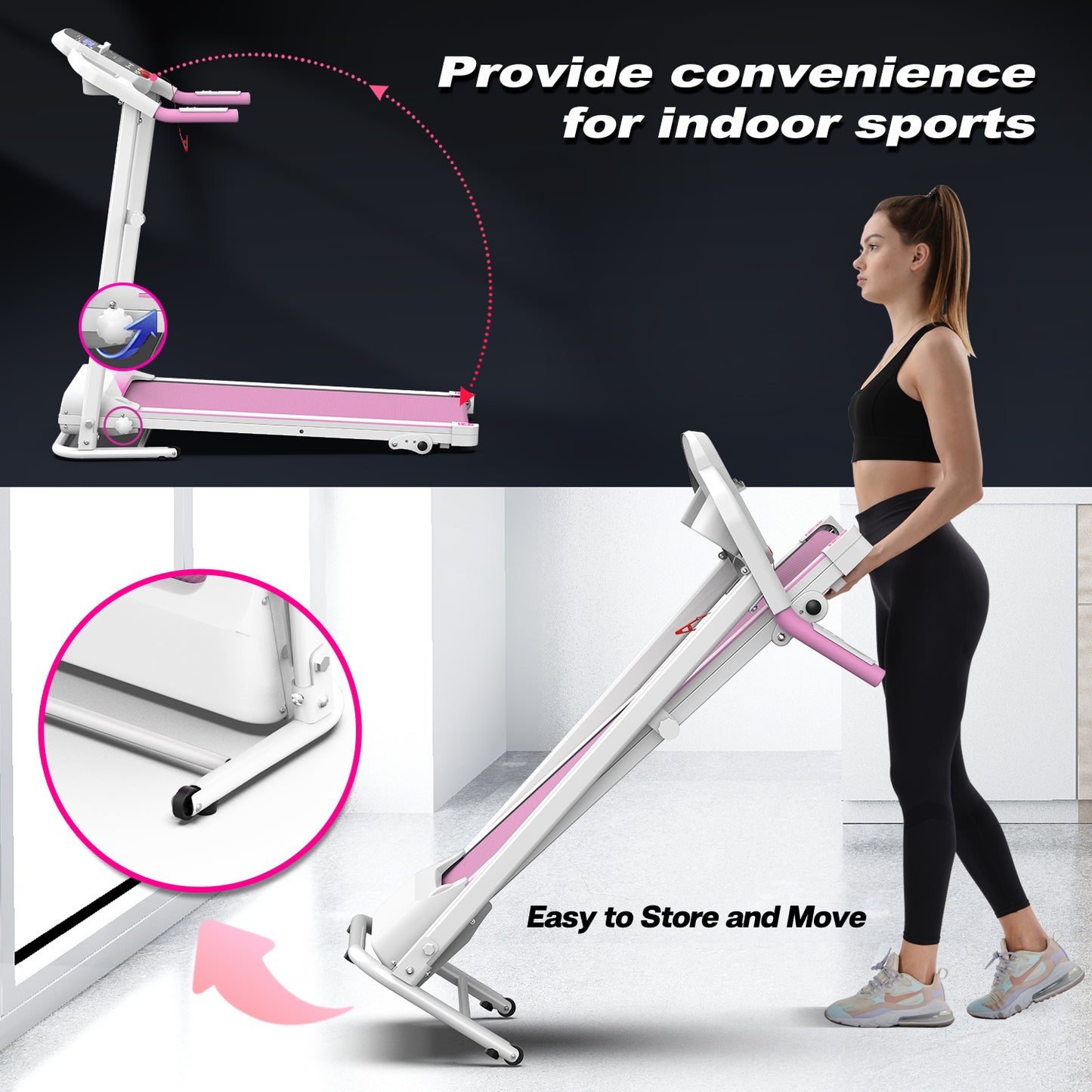Foldable 2.5HP Electric Treadmill – Home Gym