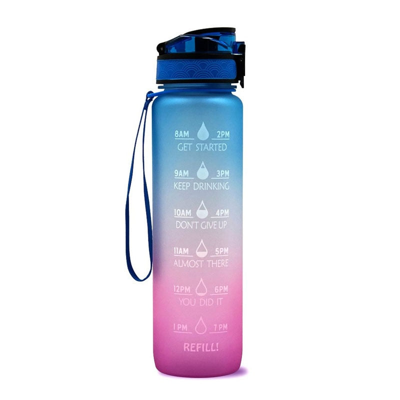 1L Motivational Water Bottle – Tritan Leakproof Sports Kettle