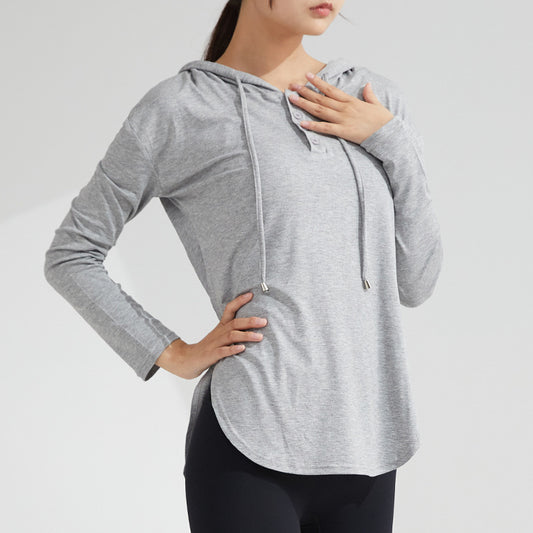 Women’s Fast‑Dry Yoga Hoodie – Long Sleeve Breathable Fitness Top