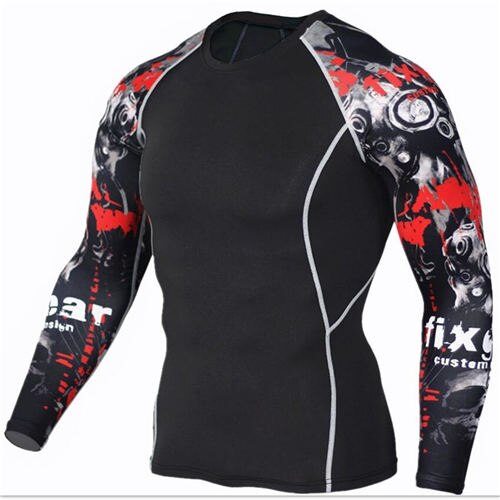 Men’s Wolf 3D Compression T‑Shirt – Fitness Running Gym Top