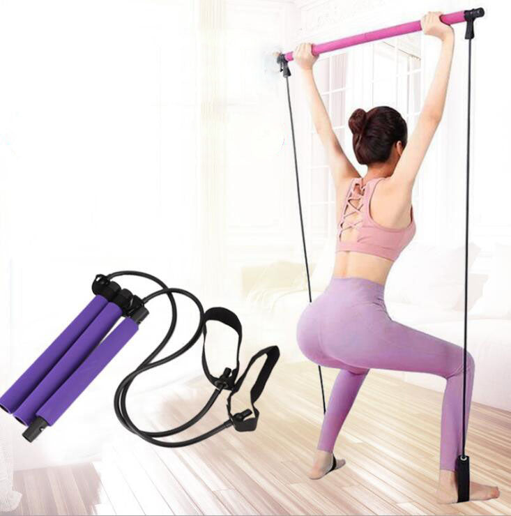 Portable Pilates Bar Kit – Resistance Band Fitness Stick for Yoga & Strength Training