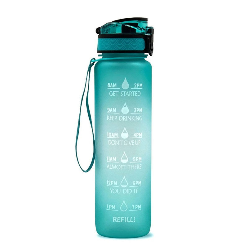 1L Motivational Water Bottle – Tritan Leakproof Sports Kettle