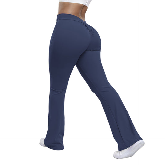 Women’s Peach Trumpet Pants – High Waist Hip‑Lifting Yoga & Fitness Wide‑Leg