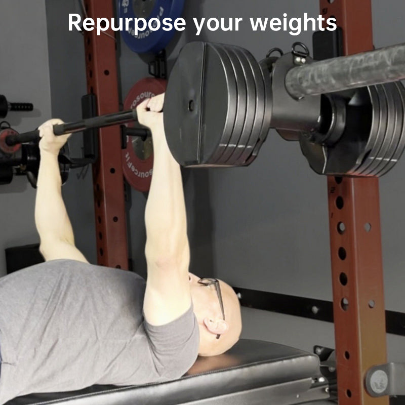 Uclips barbell - landmine adapter. For squats, rows. Grip attachment, barbell clip. Gym & home use. | AthVault