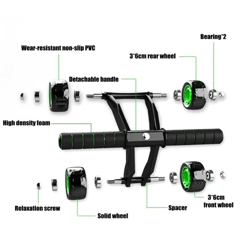 Foldable Abdominal Exercise Wheel – 4‑Wheel Design