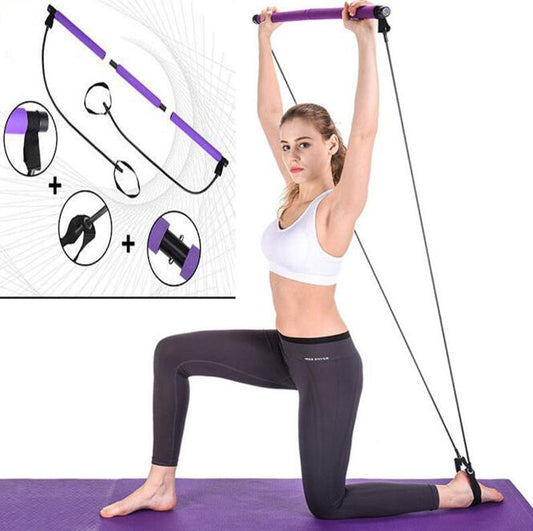 Portable Pilates Bar Kit – Resistance Band Fitness Stick for Yoga & Strength Training