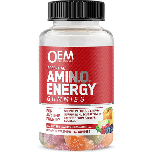 Energy Gummies – Amino Acid Fitness Supplement, Mixed Flavor (60 Capsules)