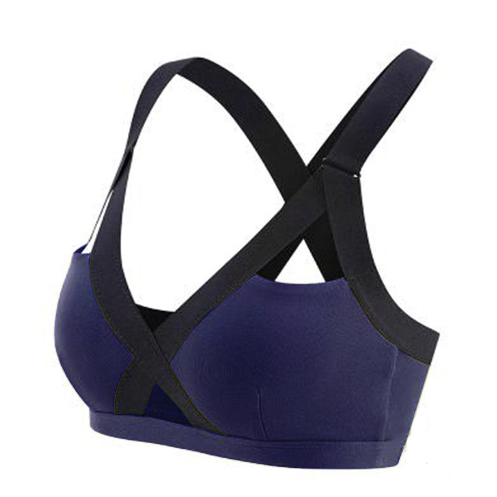 Seamless Cross Push‑Up Sports Bra
