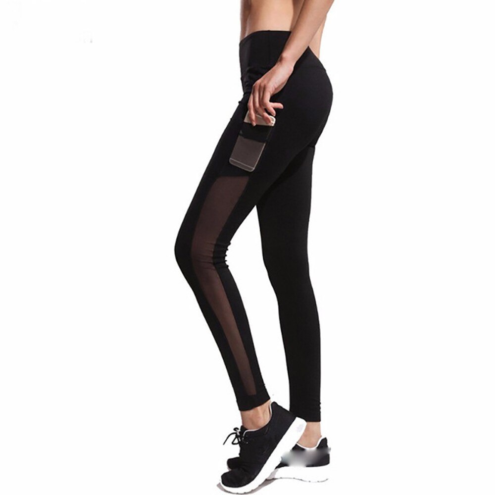 Women’s Mesh Leggings with Pocket – Yoga & Fitness Full‑Length Pants