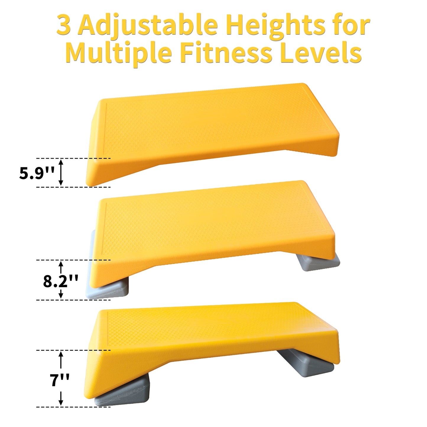 Adjustable Aerobics Step Platform (Yellow)