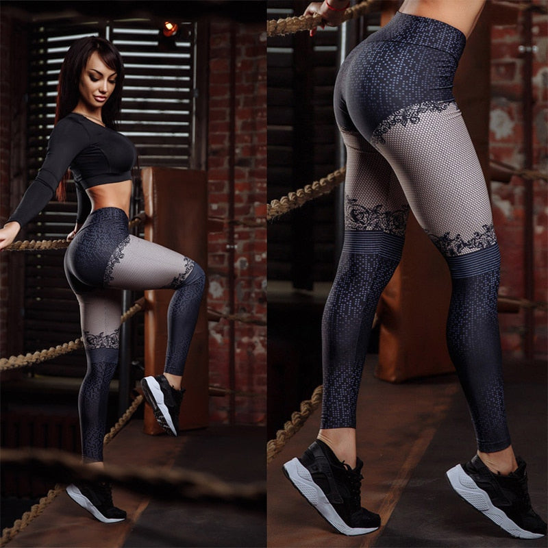 Women’s 3D Digital Printed Leggings – High Waist Push‑Up Jeggings