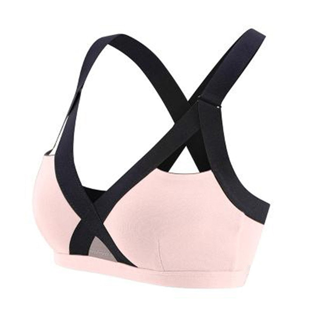 Seamless Cross Push‑Up Sports Bra