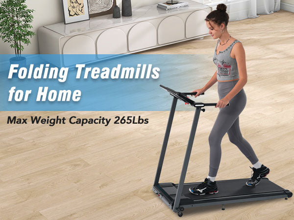 Folding Treadmill 2.5HP with Incline & Bluetooth Speaker