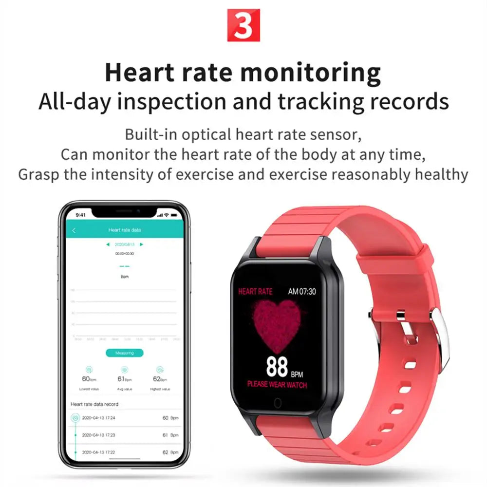 T96 Smart Watch – Body Temperature, Heart Rate & Fitness Tracker