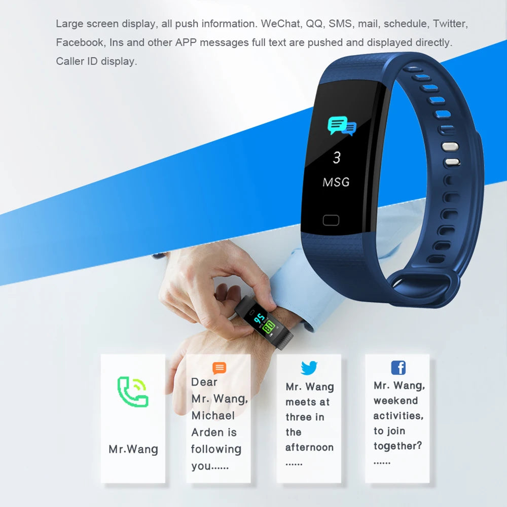 Y5 Smart Bracelet – Heart Rate & Fitness Tracker, Blood Pressure Monitor, Waterproof