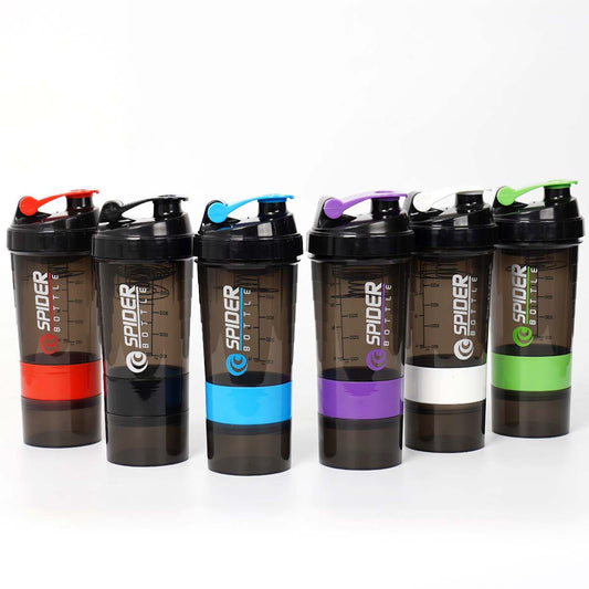 500ml Protein Shaker Cup | 3-Layer Leak-Proof Mixing Bottle with Storage