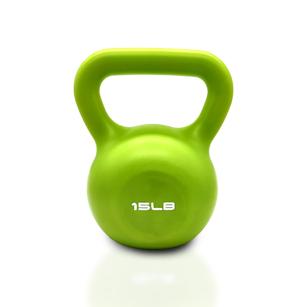15lbs Vinyl Coated Kettlebell – Strength Training Weight Set