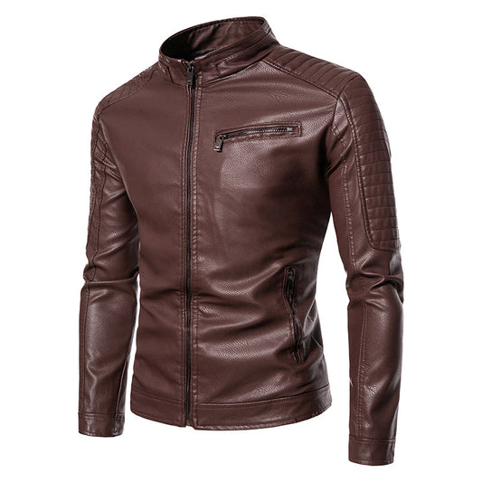 Men’s Autumn Slim Moto Leather Coat